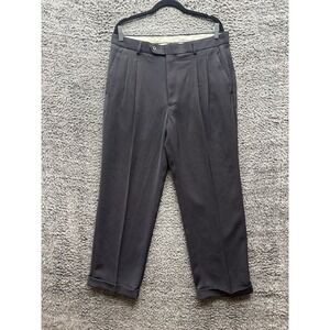 Giorgio Gianni Pleated Straight‎ Leg Trouser Pants Gray Mens Size 36 x 30